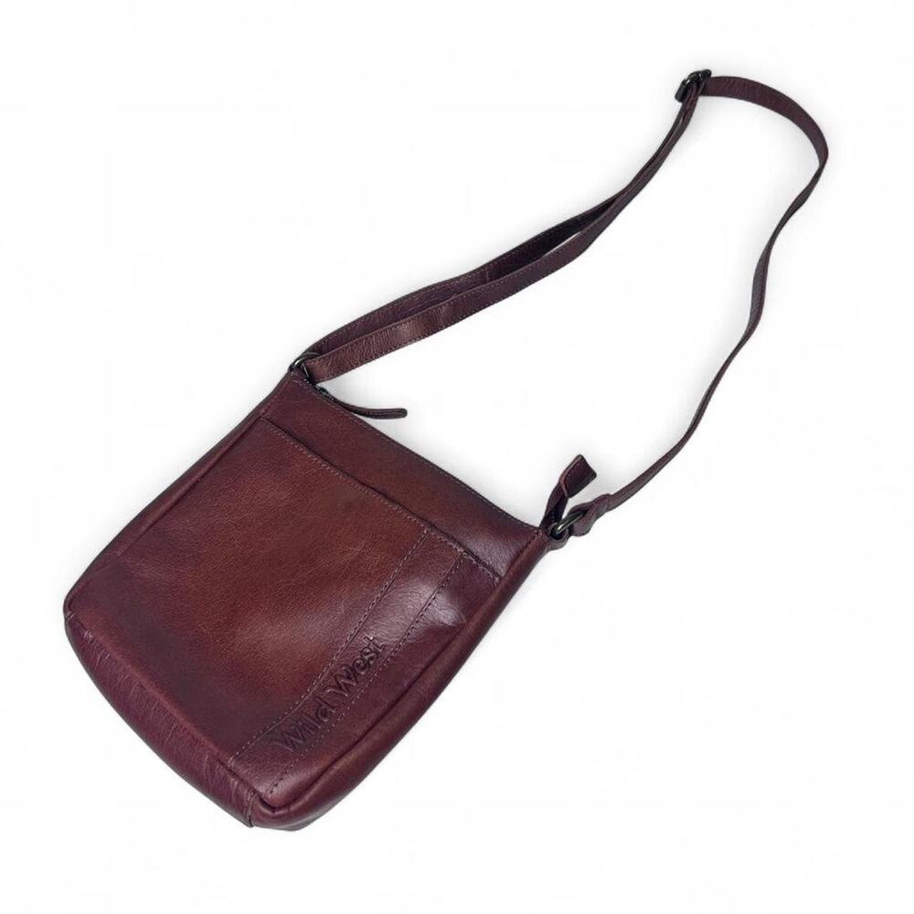 Wild West Vintage 70s Brown Leather Handbag Purse Crossbody Bag
